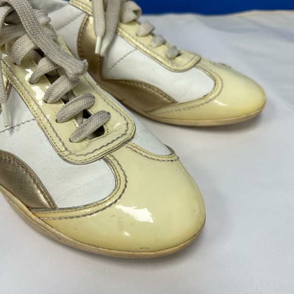 AUTH LOUIS VUITTON Ladies Leather Sneakers sz Eu 38.5/ US 8.5 - Picture 1 of 6